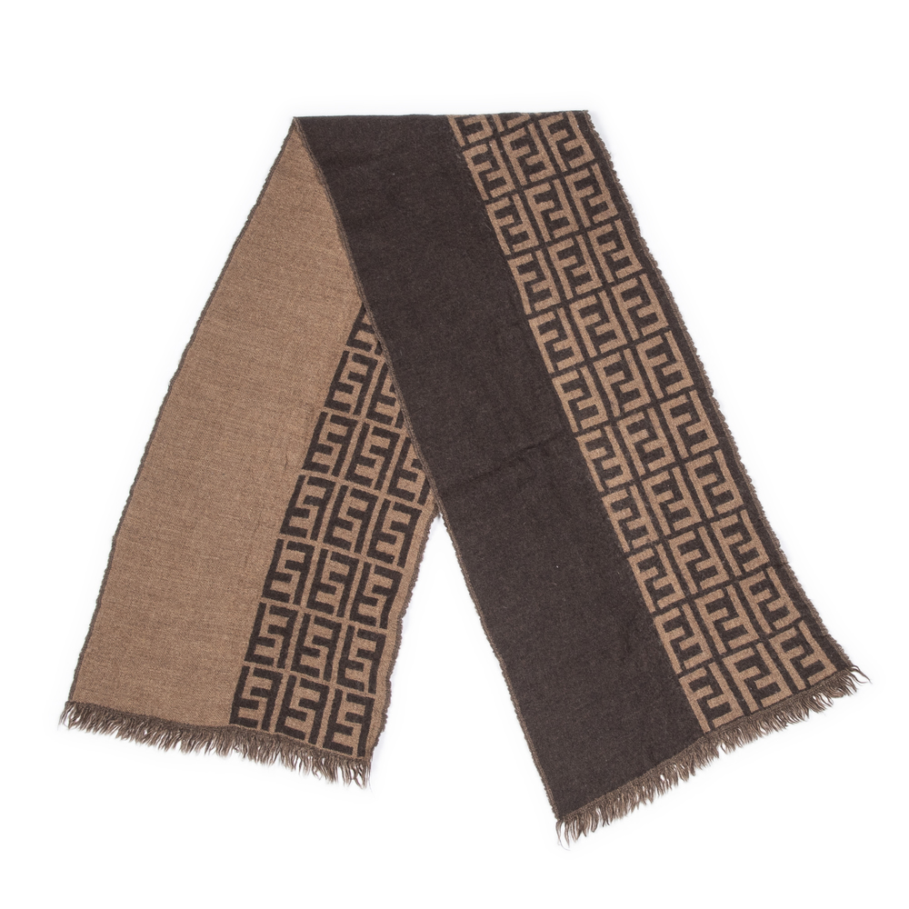 Fendi Zucca Monogram Muffler in Brown 100% Wool - Picture 2 of 3